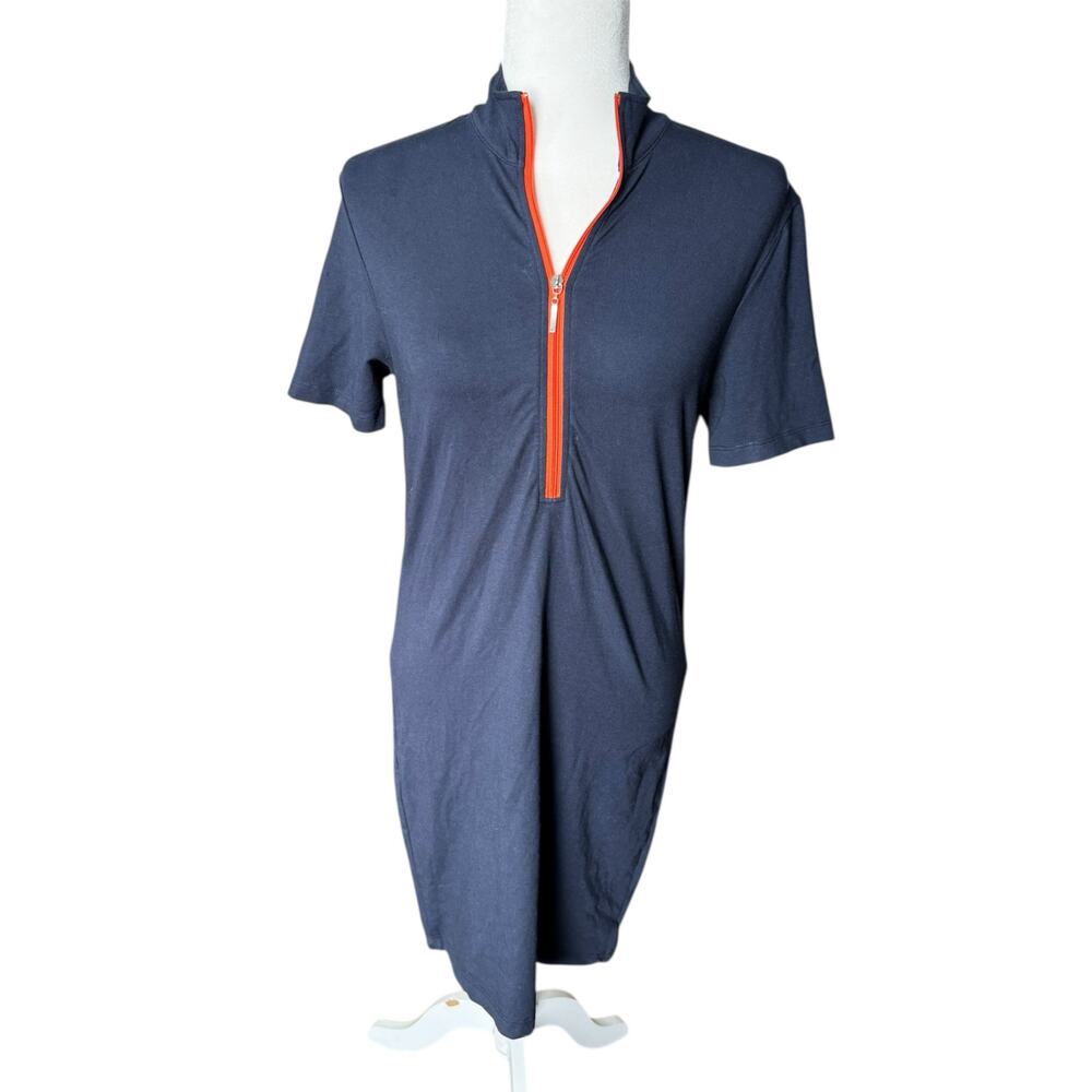 Anatomie Women's Navy Dress with Orange Zipper